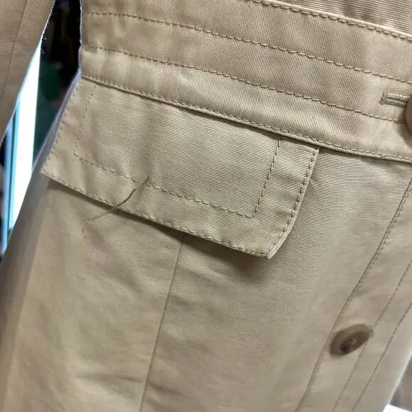 RARE Y2K J.Crew SAMPLE Tailored Trench Coat Classic Khaki Belted Pre-Production - Picture 7 of 16